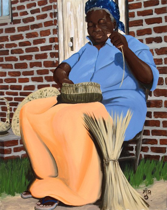 Making Baskets — original painting by John